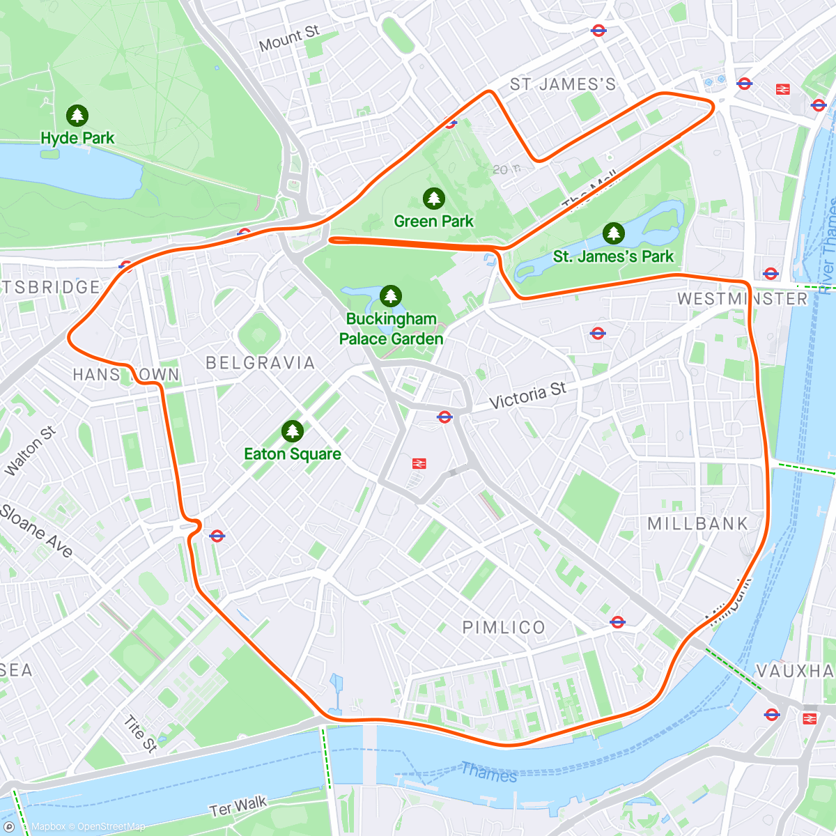 Kaart van de activiteit “Zwift - GRIND 2 x 20 minutes (1) in London”