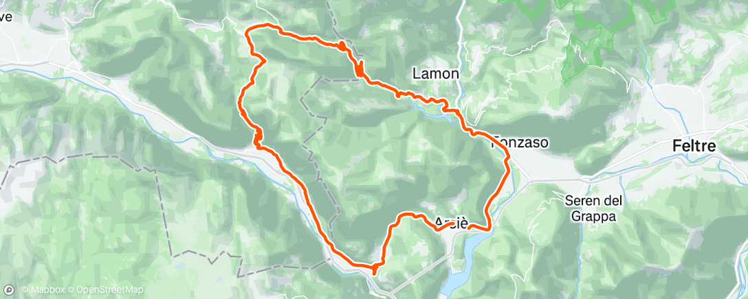 Map of the activity, Pedalata mattutina