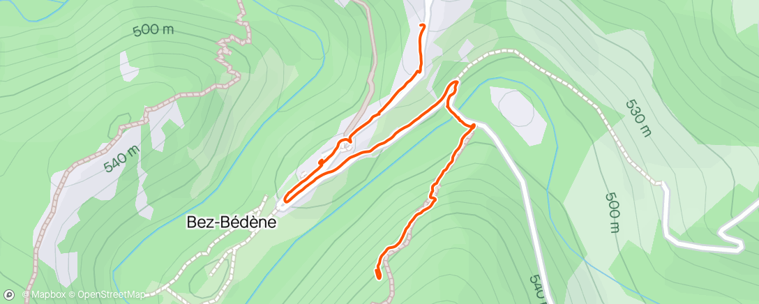 Map of the activity, Marche à Bez-Bedene