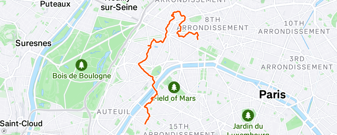 Map of the activity, Marche dans l'après-midi