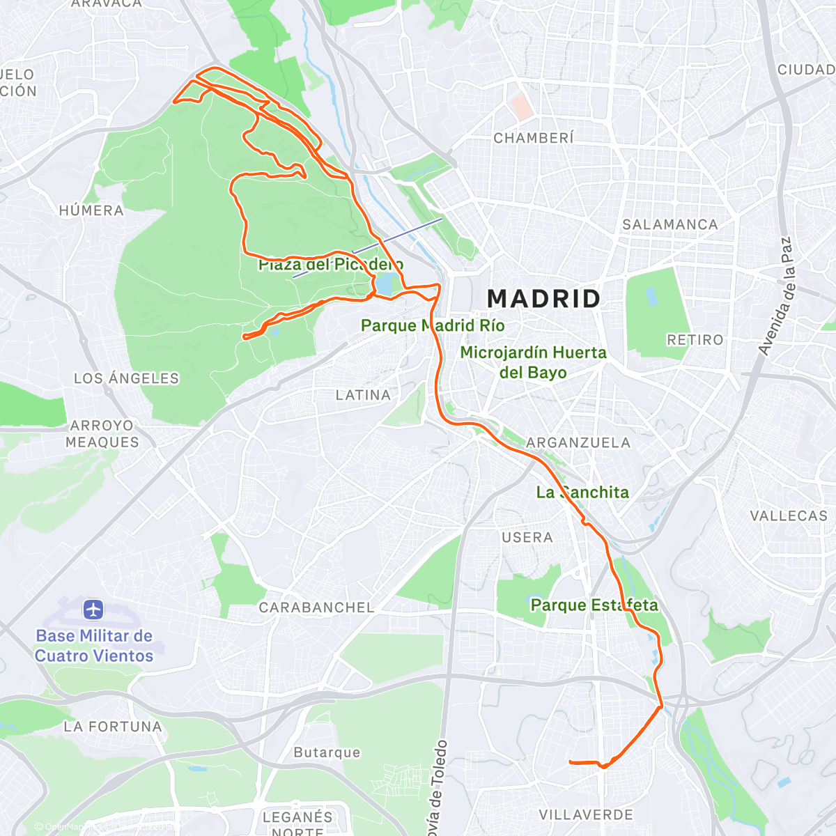 Map of the activity, Con los chicos del barrio y Javi. ✌🏻