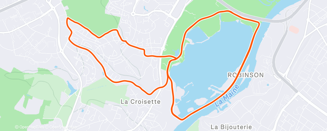 Map of the activity, Course à pied le matin