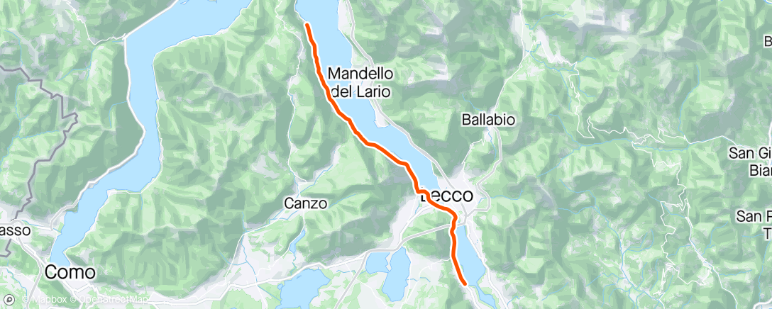 Map of the activity, Fasted: ROUVY - Along Lake Como | Italy