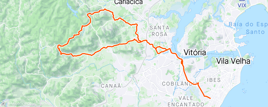 Mapa da atividade, Noite Ciclismo