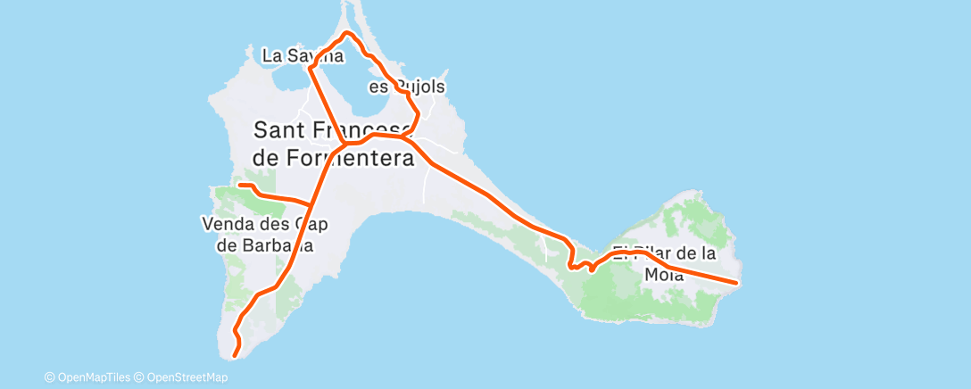 Map of the activity, Bicicleta por la mañana