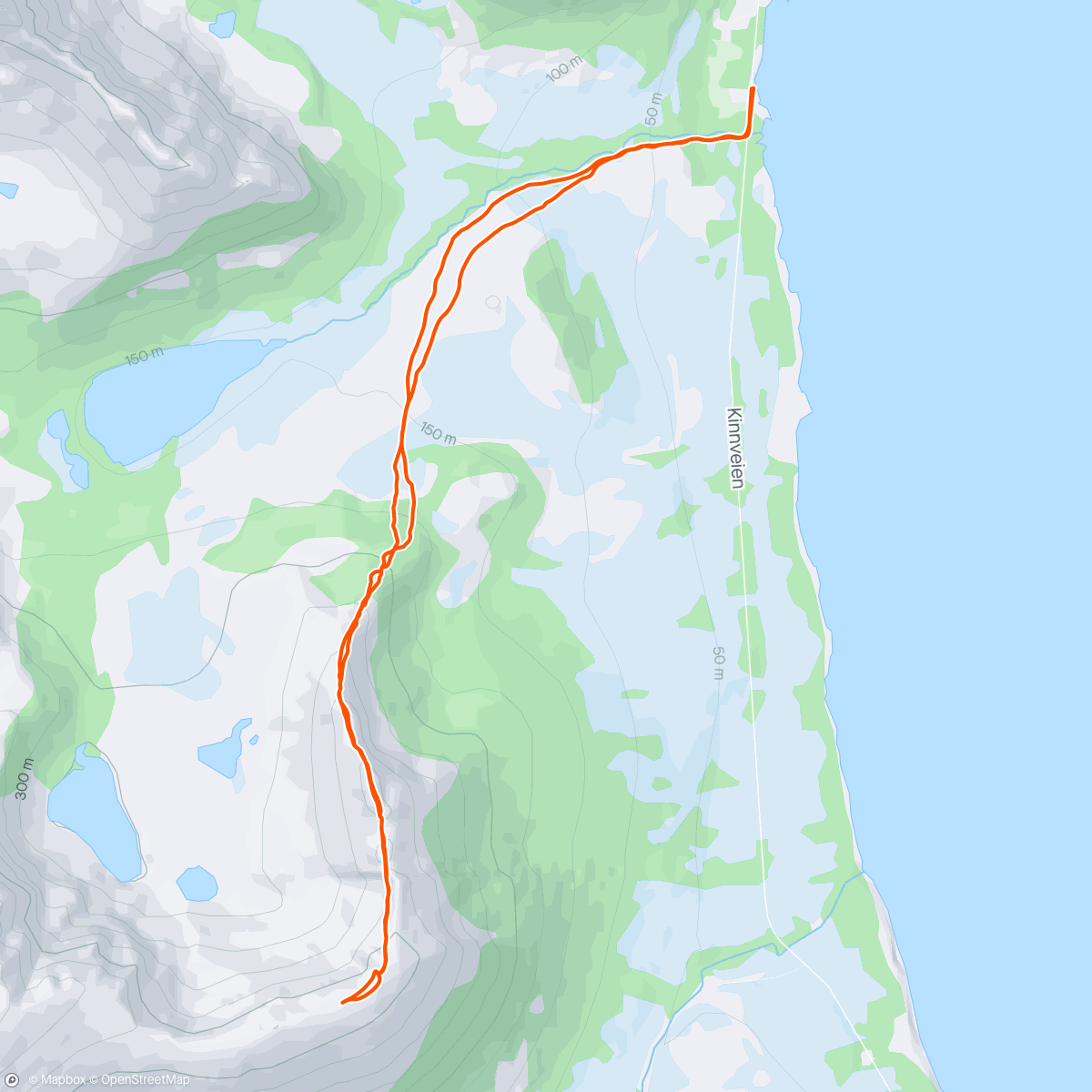 Mapa de la actividad, Skredfjellet Hike