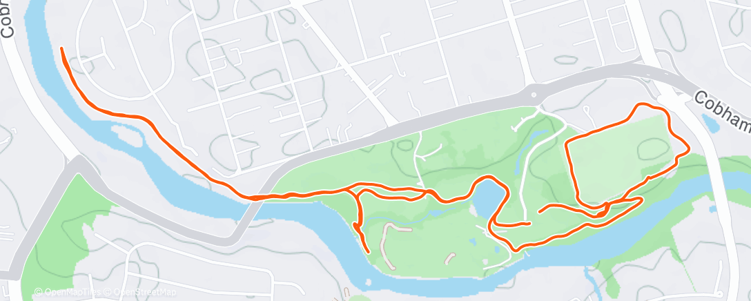 Map of the activity, Afternoon Run