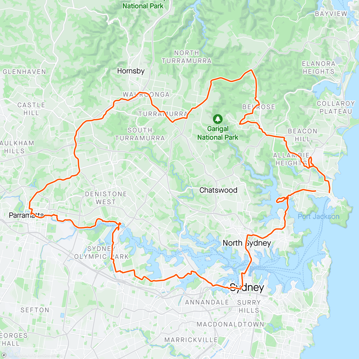 Mapa de la actividad, Parramatta