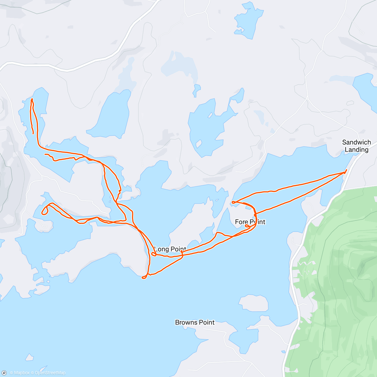 Map of the activity, Lunch Kayaking