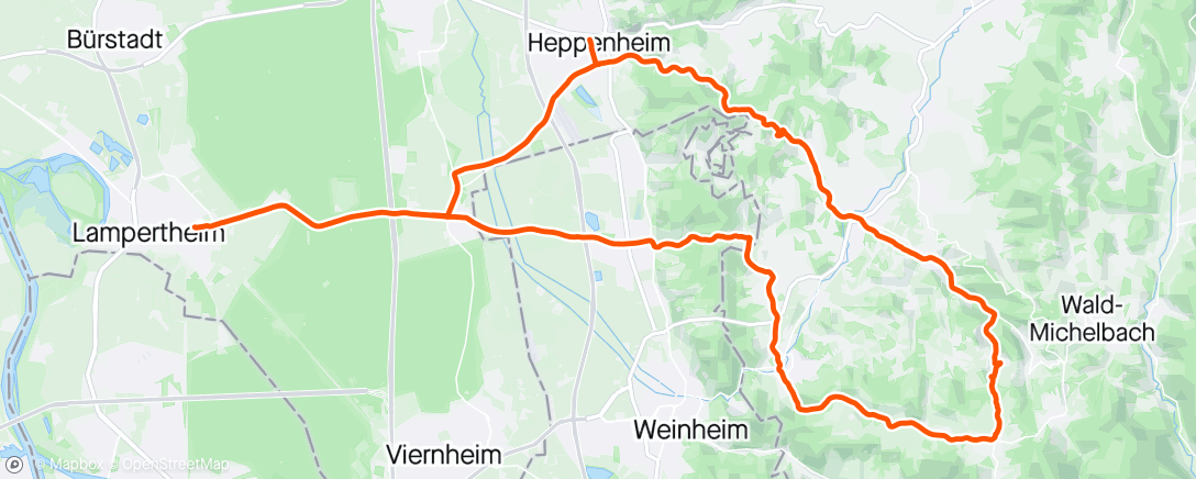Map of the activity, Mittagspause im Odenwald 🤩