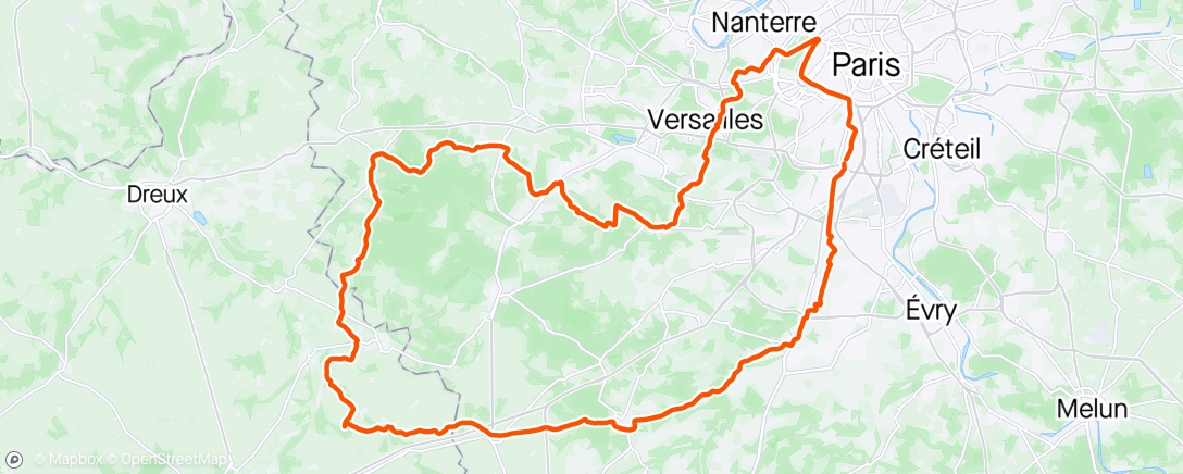Map of the activity, Cc Paris - Chartres + retour avec JP et Ludo