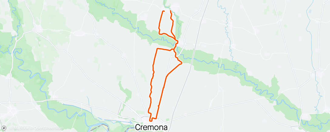 Map of the activity, Ciclismo serale