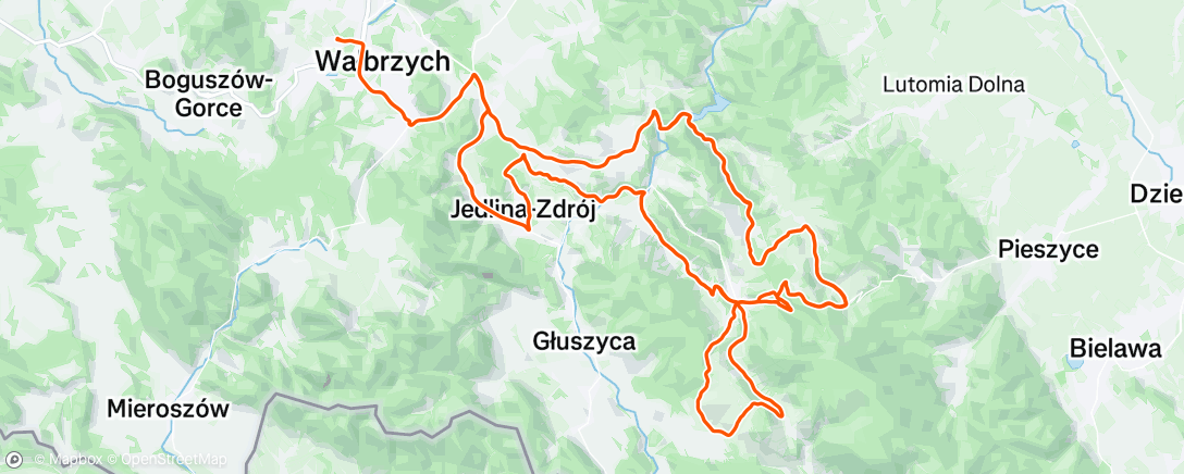 Map of the activity, Lunch Ride