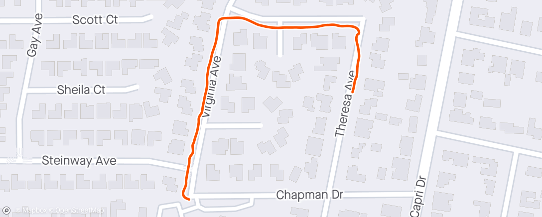 Map of the activity, Short walk with a slow dog