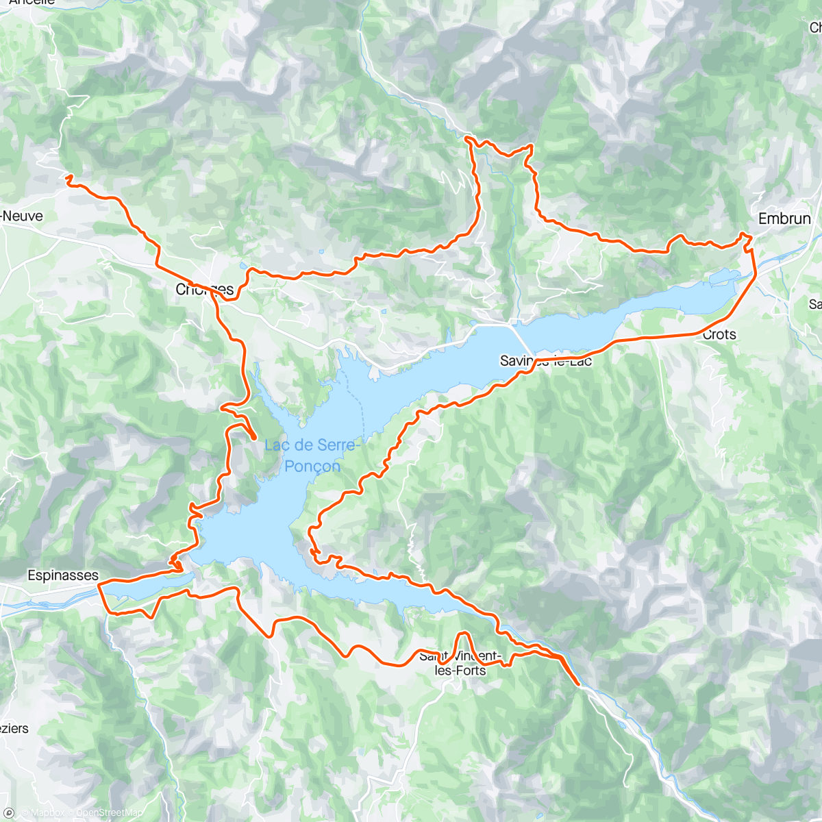 Map of the activity, Tour du lac ventée 💨