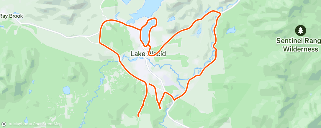 Map of the activity, Grace and Luci take on two laps of mirror lake