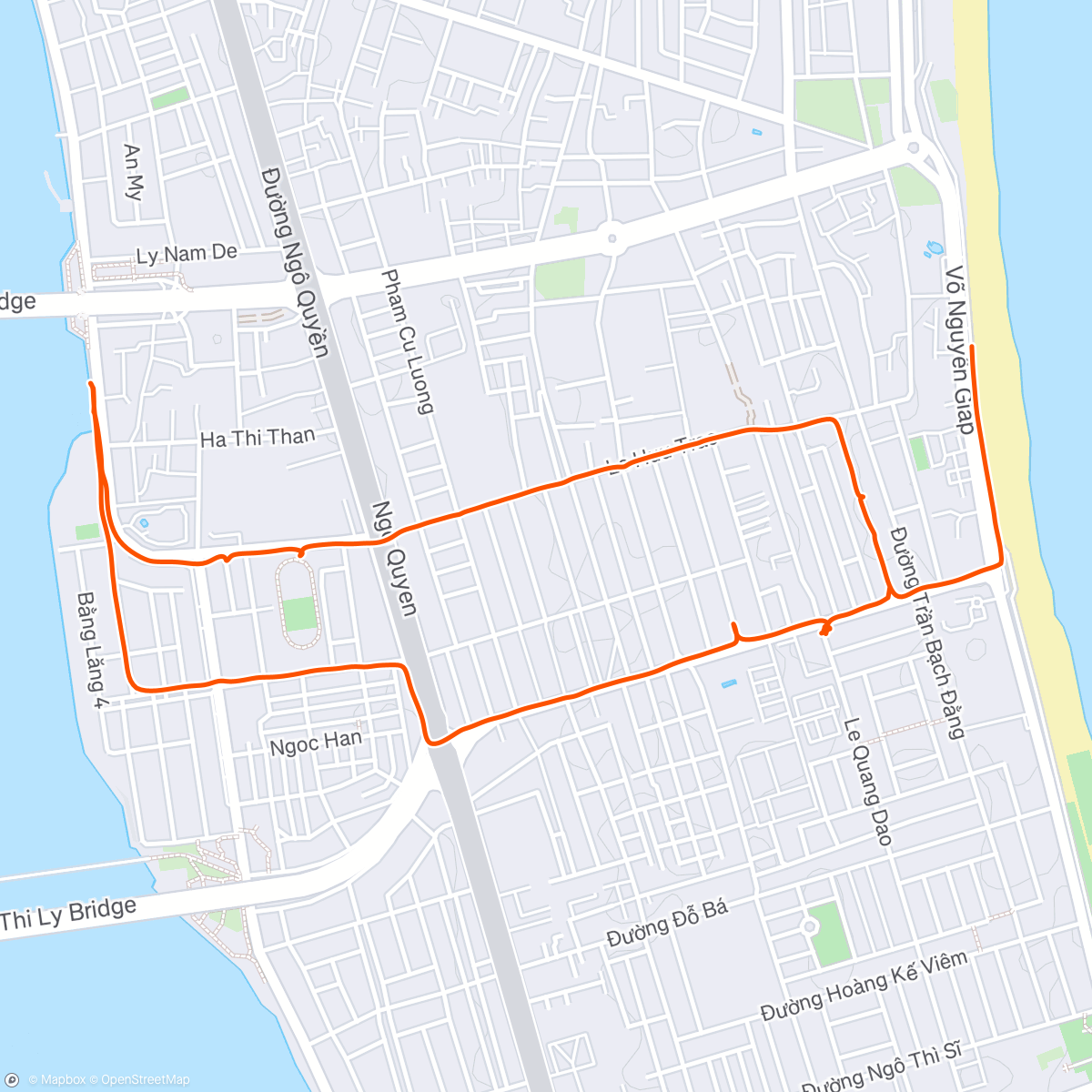 Map of the activity, Vietnam 8: procházka po Da Nang na most s drakem😁🐉🤩