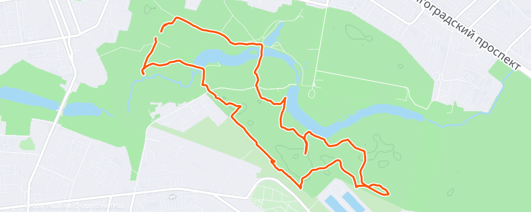 Map of the activity, Дневной забег