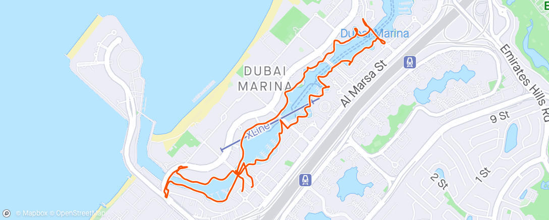 Map of the activity, Dubai Marina Walk