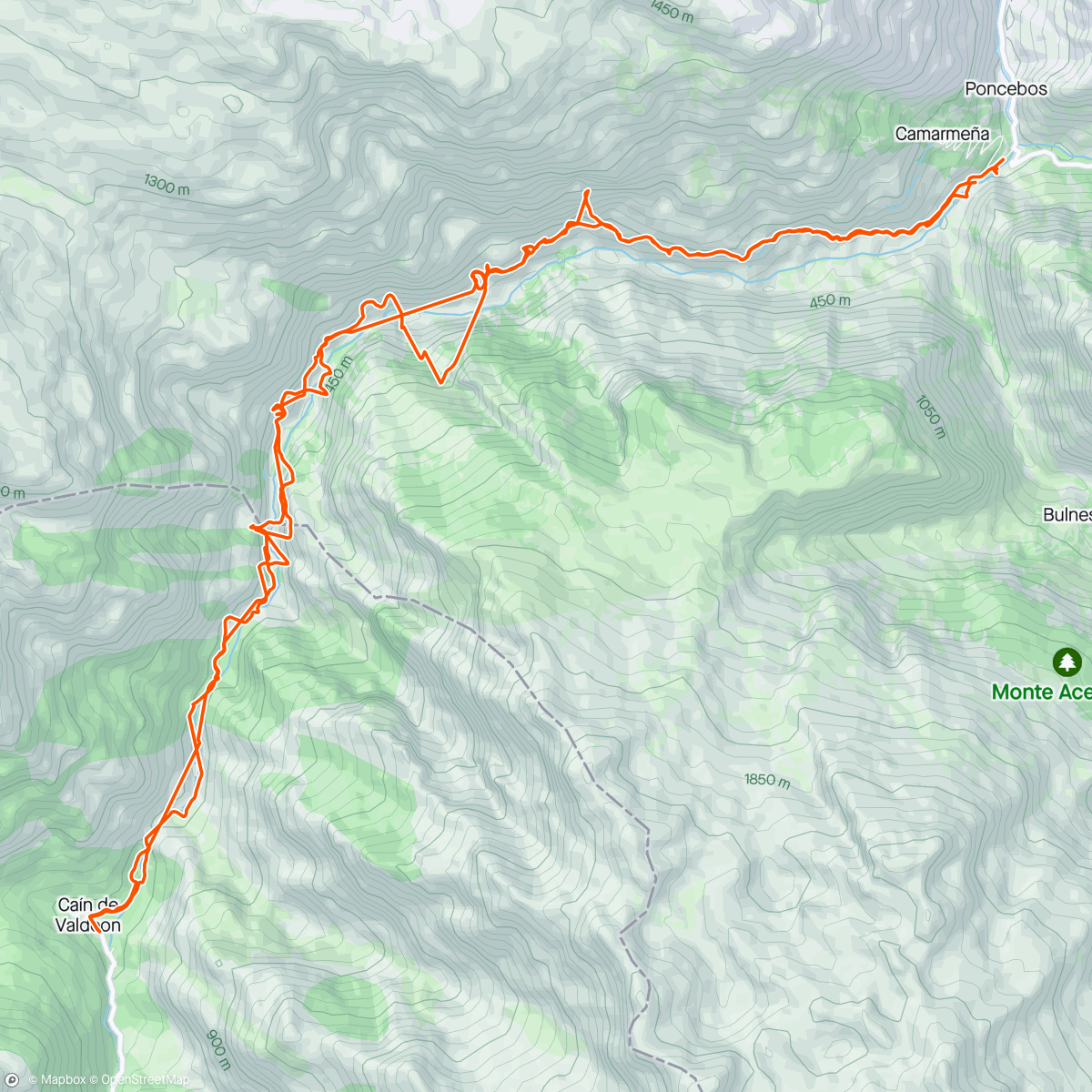Map of the activity, Ruta del Cares, Picos de Europa