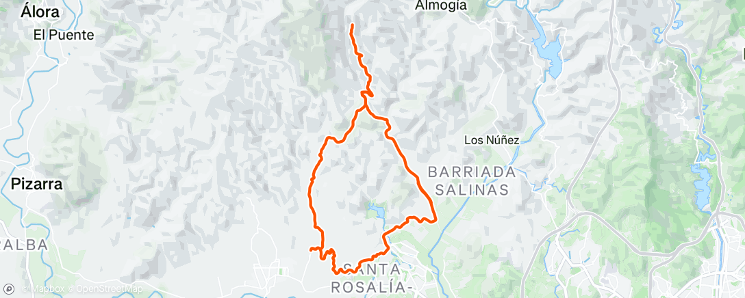 Map of the activity, Bicicleta de montaña matutina