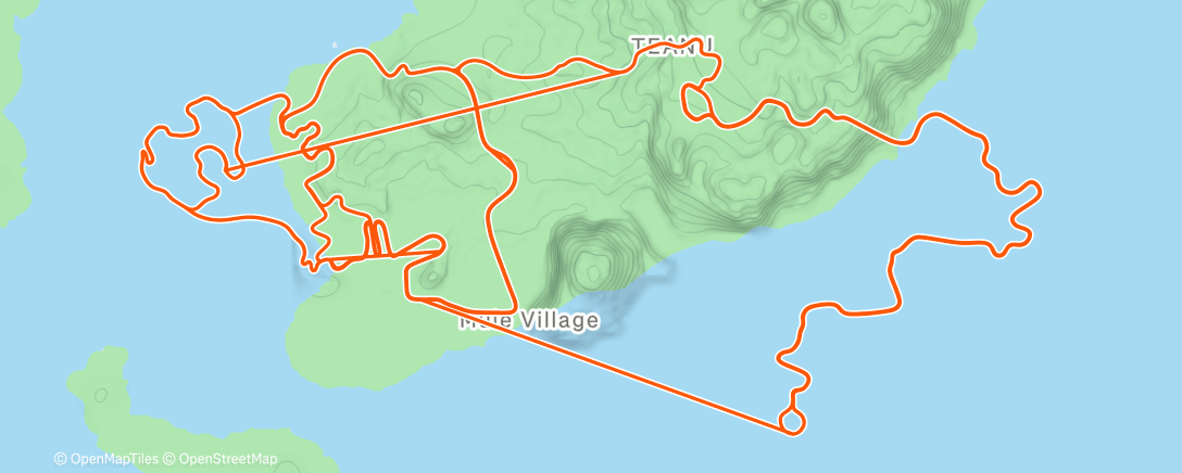 Карта физической активности (Zwift - Group Ride: ODZentury Sunday Endurance Ride (C) on Tempus Fugit in Watopia)