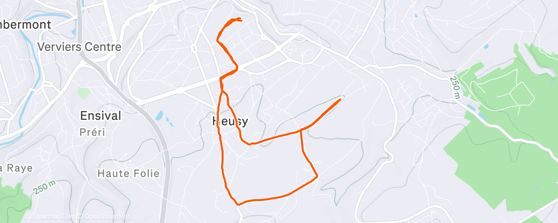 Map of the activity, Verviers - Volume 7K