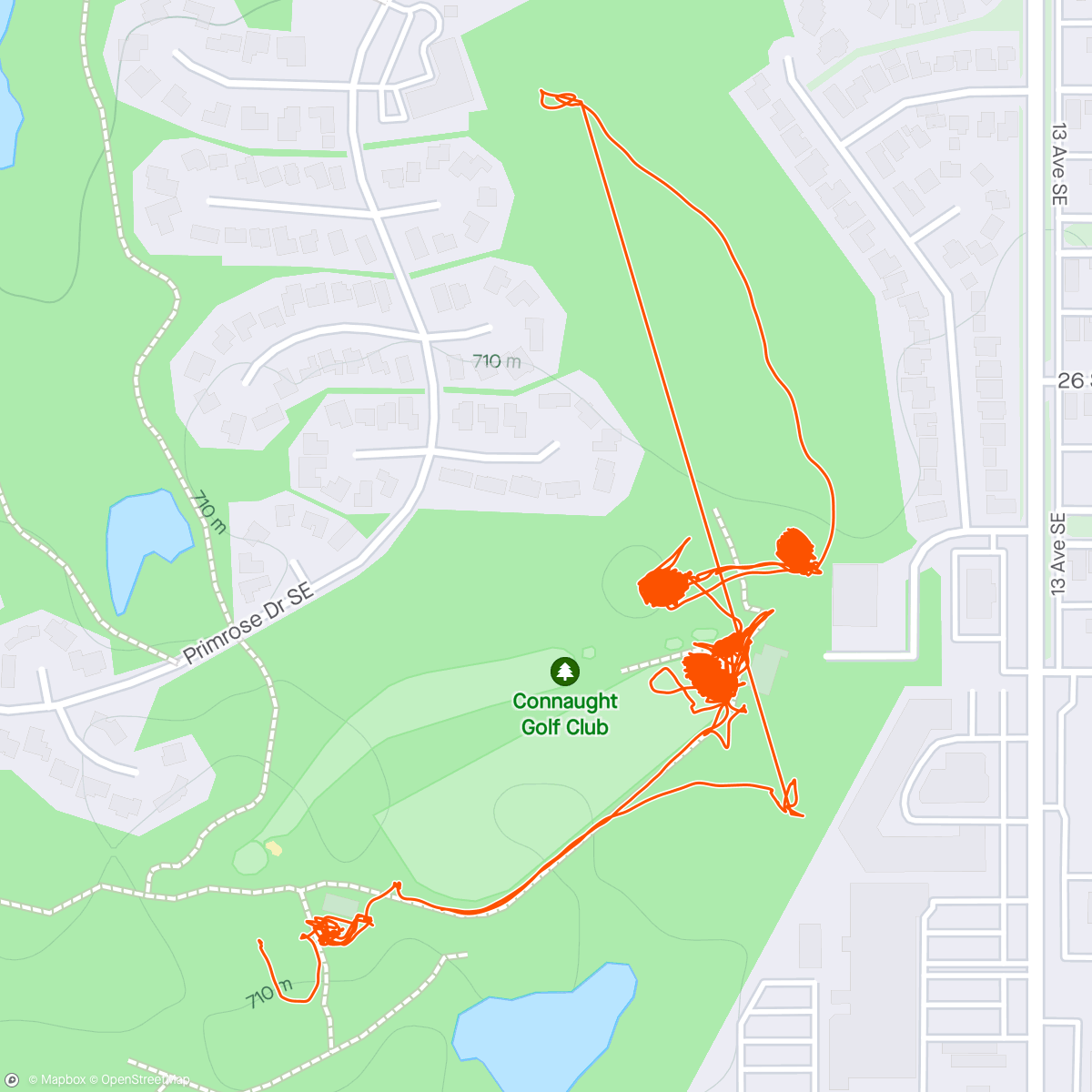 Map of the activity, Mowing Greens @ Connaught (PG, 6, 9, 7, 8, 18)