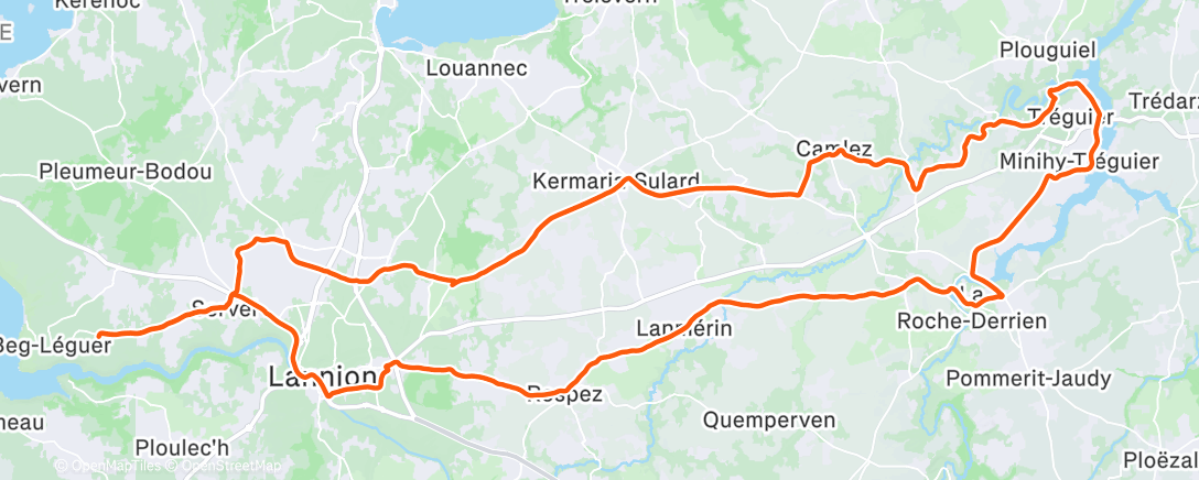 Map of the activity, Afternoon Ride