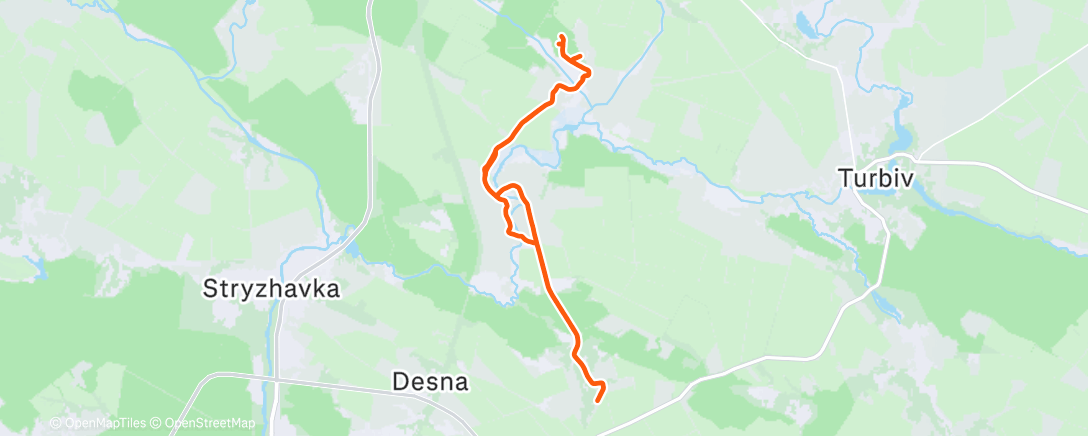 Map of the activity, Evening Ride