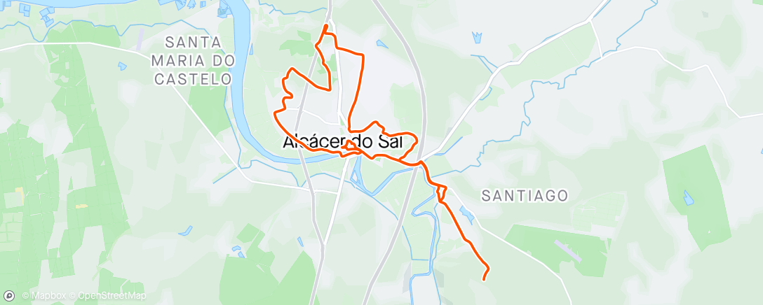 Map of the activity, Volta de bicicleta de montanha ao entardecer