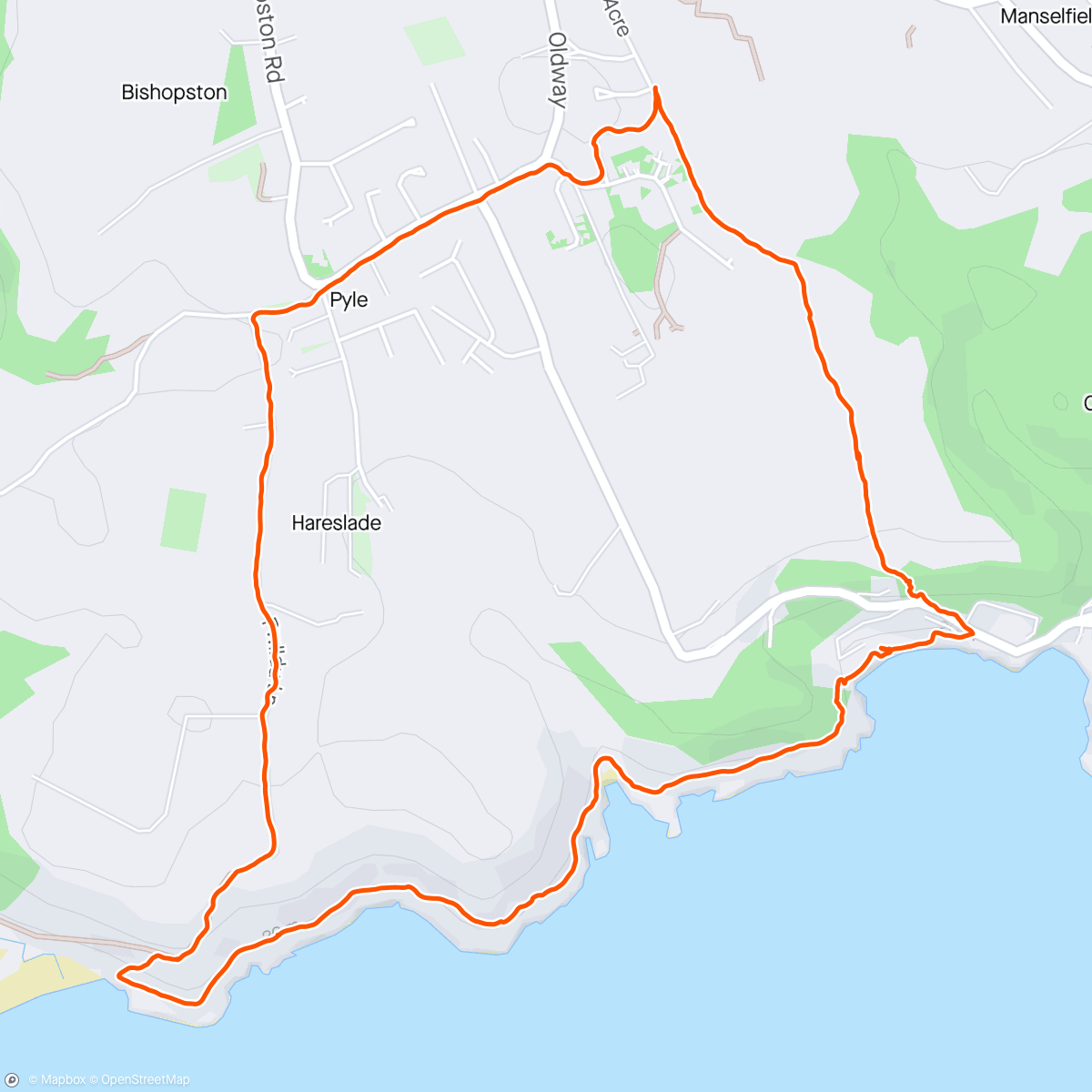 Map of the activity, Pwll Du, Brandy Cove and Caswell