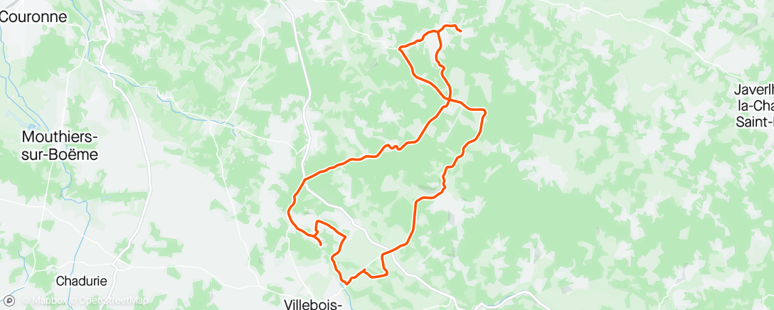 Map of the activity, Vélo route dans l'après-midi ,seul.