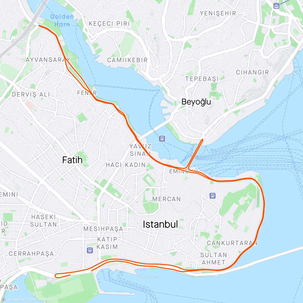 Mapa de la actividad (İstanbul Yarı Maratonu)