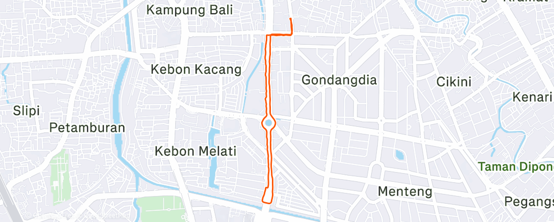Map of the activity, Morning Run