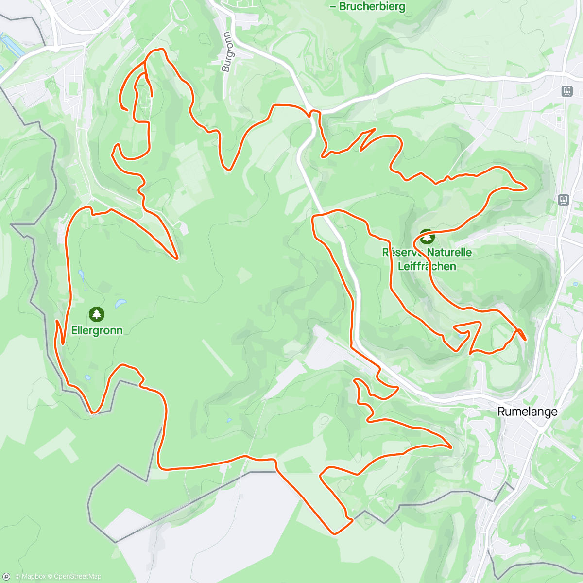 Map of the activity, Rondje in zuid Luxemburg met val