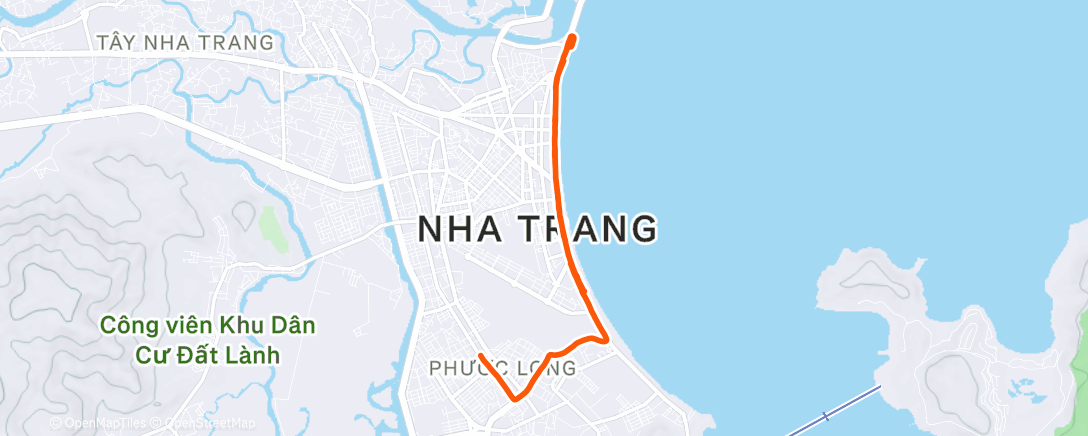 Map of the activity, Evening Run