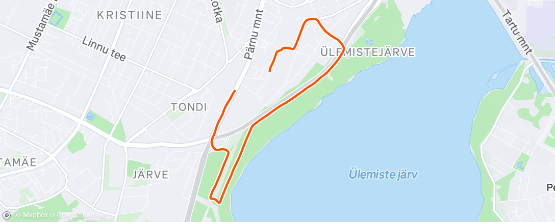 Map of the activity, Course à pied dans l'après-midi