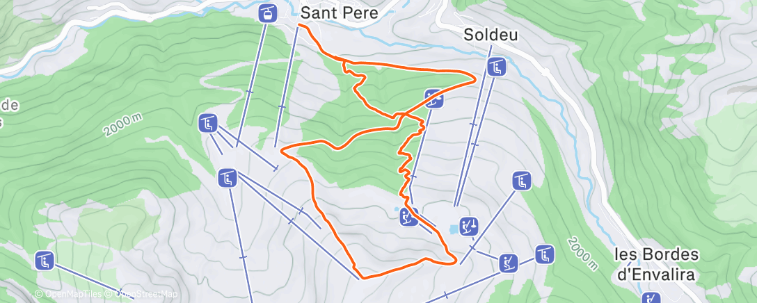 Map of the activity, Lunch Backcountry Ski