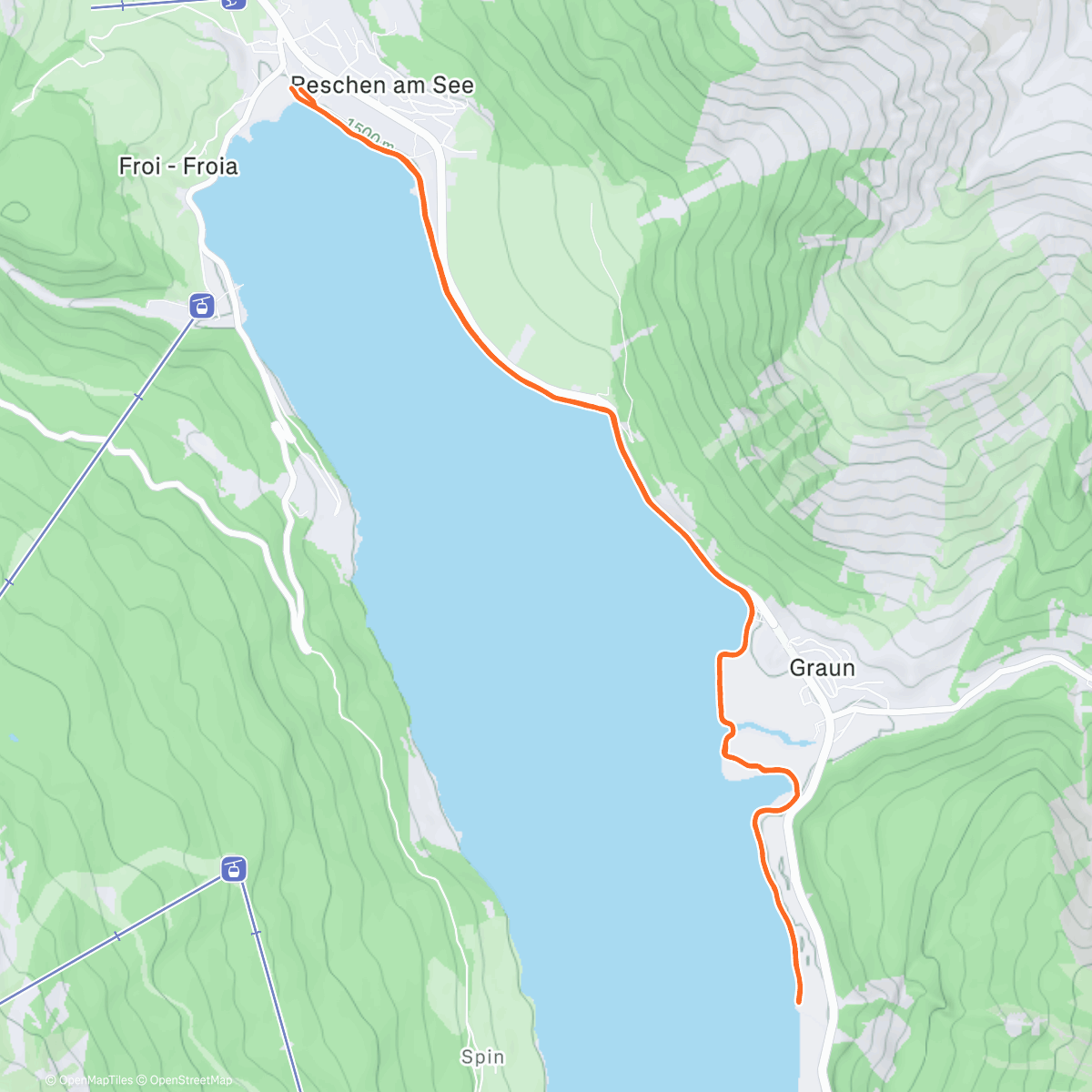 Map of the activity, Lauf am Morgen