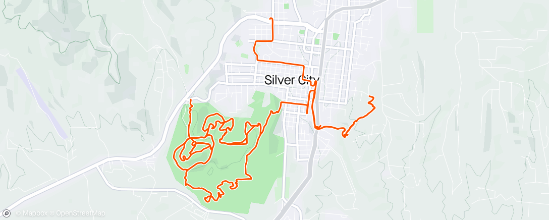 Map of the activity, Boston Hill and Silver City urban singletrack