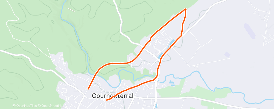 Map of the activity, Course à pied beforework…