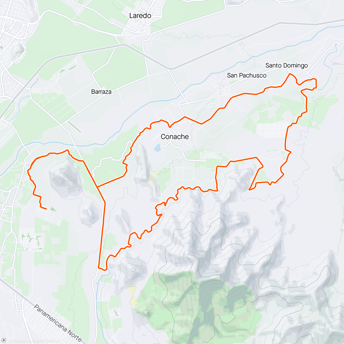 Map of the activity, Vuelta en bicicleta de montaña matutina