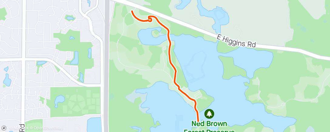 Map of the activity, Cool down walk - 1.6 miles