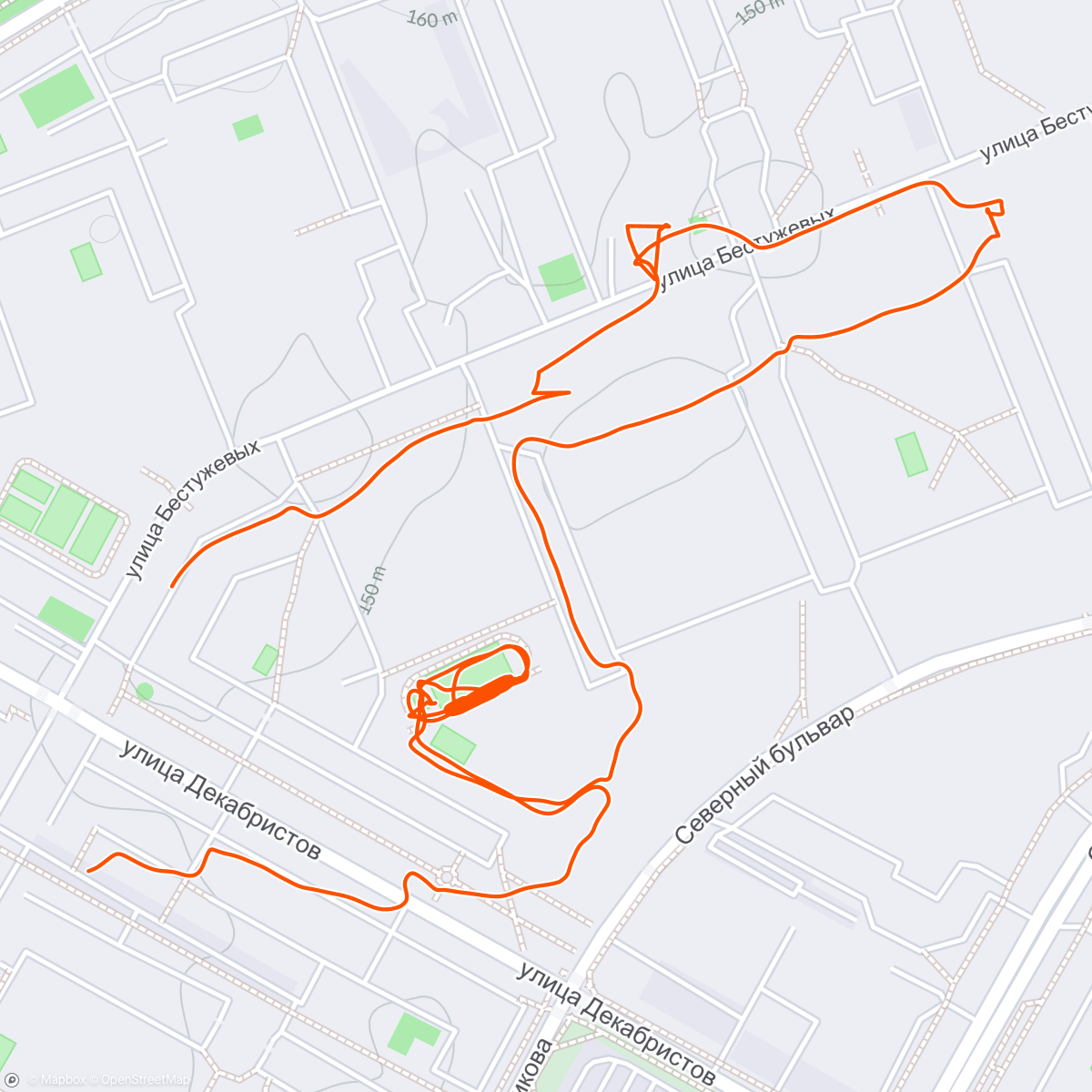 Mapa de la actividad, Runners ultra Otradnoye ☁️