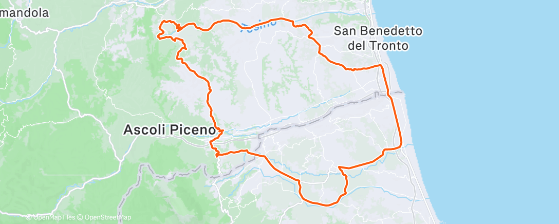 Map of the activity, Pedalata mattutina