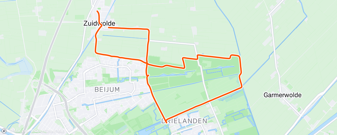 Map of the activity, Afternoon Run met mara