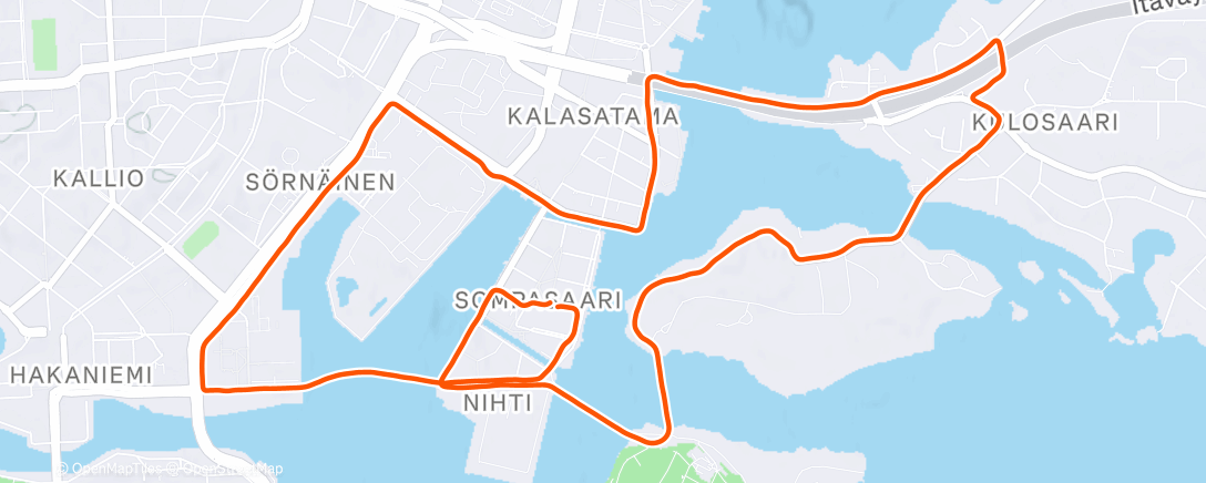 Map of the activity, Night Run