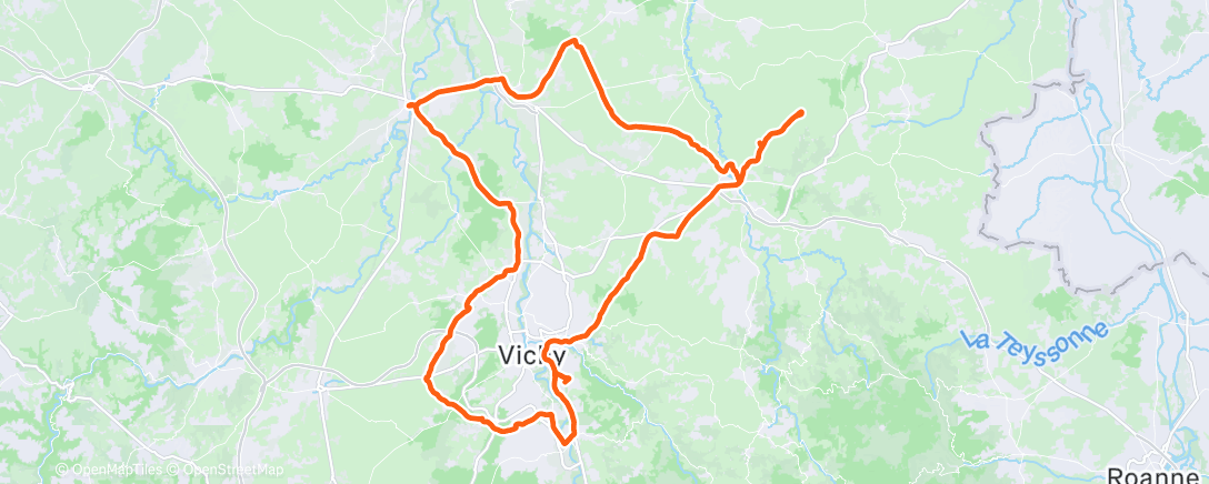 Map of the activity, Sortie vélo le matin