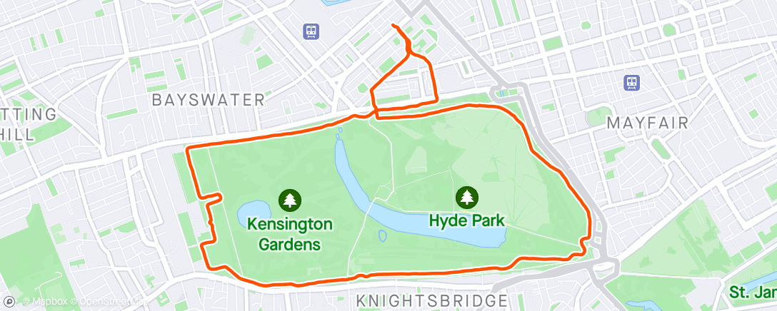 Map of the activity, Hyde Park Loop